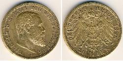20 Марка Великое герцогство Баден (1806-1918) Золото 