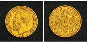 20 Марка Великое герцогство Баден (1806-1918) Золото Фридрих I (великий герцог Баденский) (1826 - 1907)