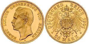 20 Марка Великое герцогство Гессен (1806 - 1918) Золото Ernest Louis, Grand Duke of Hesse (1868 - 1937)