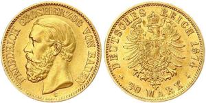 20 Марка Германская империя (1871-1918) Золото 