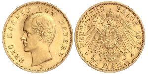 20 Марка Королевство Бавария (1806 - 1918) Золото Отто I (король Баварии)(1848 – 1916)