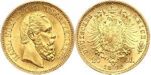 20 Марка Королевство Вюртемберг (1806-1918) Золото 