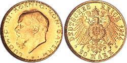 20 Марка Королівство Баварія (1806 - 1918) Золото 