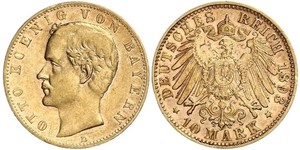 20 Марка Королівство Баварія (1806 - 1918) Золото Otto of Bavaria (1848 – 1916)
