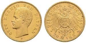 20 Марка Королівство Баварія (1806 - 1918) Золото Otto of Bavaria (1848 – 1916)
