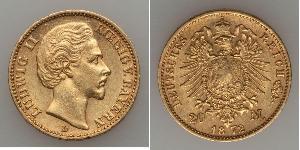 20 Марка Королівство Баварія (1806 - 1918) Золото Людвиг I (король Баварії)(1786 – 1868)