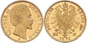 20 Марка Королівство Баварія (1806 - 1918) Золото Людвиг I (король Баварії)(1786 – 1868)