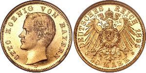 20 Марка Королівство Баварія (1806 - 1918) Золото Otto of Bavaria (1848 – 1916)
