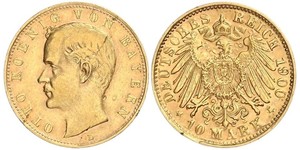 20 Марка Королівство Баварія (1806 - 1918) Золото Otto of Bavaria (1848 – 1916)