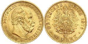 20 Марка Королівство Пруссія (1701-1918) Золото Wilhelm I, German Emperor (1797-1888)