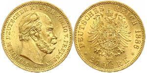 20 Марка Королівство Пруссія (1701-1918) Золото Wilhelm I, German Emperor (1797-1888)