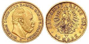 20 Марка Королівство Пруссія (1701-1918) Золото Wilhelm I, German Emperor (1797-1888)