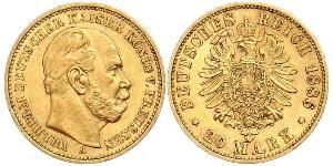 20 Марка Королівство Пруссія (1701-1918) Золото Wilhelm I, German Emperor (1797-1888)