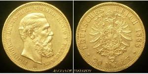 20 Марка Пруссия (королевство) (1701-1918) Золото Фридрих III (германский император) (1831-1888)