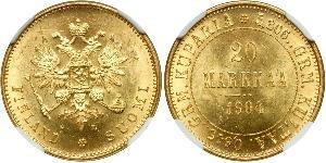 20 Марка Российская империя (1720-1917) / Великое княжество Финляндское (1809 - 1917) Золото Александр III (1845 -1894)