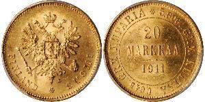 20 Марка Російська імперія (1720-1917) / Велике князівство Фінляндське (1809 - 1917) Золото Олександр III (1845 -1894)