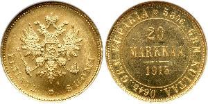 20 Марка Російська імперія (1720-1917) / Велике князівство Фінляндське (1809 - 1917) Золото Олександр III (1845 -1894)