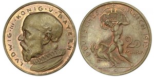 20 Марка Королевство Бавария (1806 - 1918) Медь Людвиг III (король Баварии) (1845 – 1921)