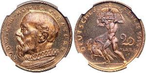 20 Марка Королівство Баварія (1806 - 1918) Мідь Людвіг III (король Баварії) (1845 – 1921)