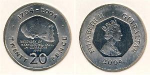 20 Пенни Gibraltar (1704 - ) Никель/Медь 