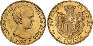 20 Песета Королевство Испания (1874 - 1931) Золото Alfonso XIII of Spain (1886 - 1941)