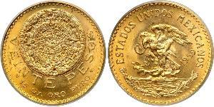 20 Песо Соединённые Штаты Мексики (1867 - ) Золото 