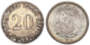 20 Пфенниг Германия Серебро Wilhelm I, German Emperor (1797-1888)