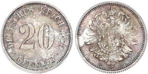 20 Пфенниг Германия Серебро Wilhelm I, German Emperor (1797-1888)