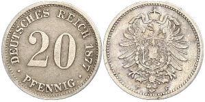 20 Пфенниг Германия Серебро Wilhelm I, German Emperor (1797-1888)