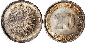 20 Пфеніг Німеччина Срібло Wilhelm I, German Emperor (1797-1888)
