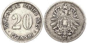 20 Пфеніг Німеччина Срібло Wilhelm I, German Emperor (1797-1888)