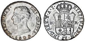 20 Реал Королевство Испания (1808 - 1813) Серебро Жозеф Бонапарт