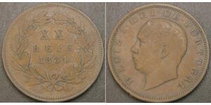 20 Рейс Королевство Португалия (1139-1910) Бронза Луиш I (1838 - 1889)