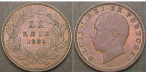 20 Рейс Королевство Португалия (1139-1910) Бронза Луиш I (1838 - 1889)