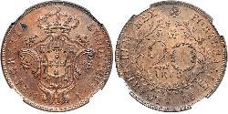 20 Рейс Королевство Португалия (1139-1910) / Азорские о-ва Медь 