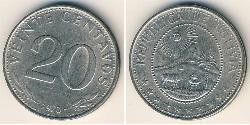 20 Centavo Bolivien (1825 - ) Kupfer/Nickel 