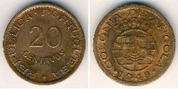 20 Сентаво  Portuguese Angola (1575-1975) Бронза 