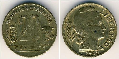 20 Сентаво Аргентинская Республика (1861 - ) Бронза 