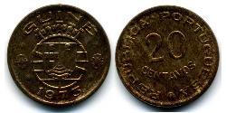 20 Сентаво Португальска Гвінея (1474-1974) Бронза 