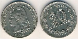 20 Сентаво Аргентинская Республика (1861 - ) Никель/Медь 
