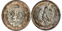 20 Сентаво Соединённые Штаты Мексики (1867 - ) Серебро 
