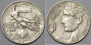 20 Сентесимо Kingdom of Italy (1861-1946) Никель 
