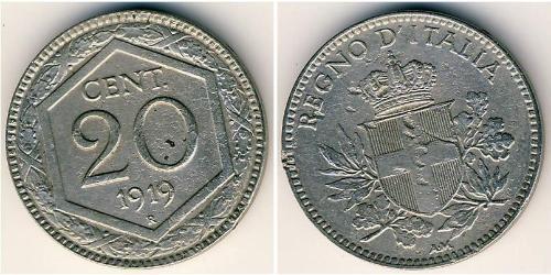 20 Сентесимо Kingdom of Italy (1861-1946) Никель/Медь 