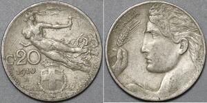 20 Сентесімо Kingdom of Italy (1861-1946) Нікель 