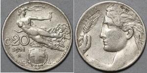 20 Сентесімо Kingdom of Italy (1861-1946) Нікель 