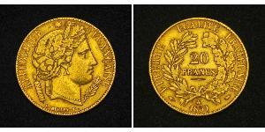 20 Франк French Second Republic (1848-1852) Золото 