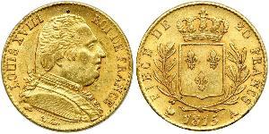 20 Франк Kingdom of France (1815-1830) Золото Людовик XVIII (1755-1824)