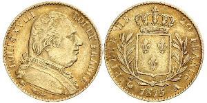 20 Франк Kingdom of France (1815-1830) Золото Людовик XVIII (1755-1824)