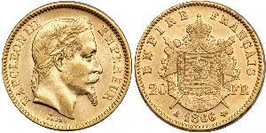 20 Франк Second French Empire (1852-1870) Золото Наполеон ІІІ Бонапарт (1808-1873)