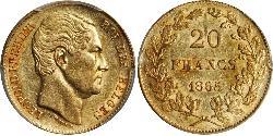 20 Франк Бельгия Золото Леопольд I (король Бельгии) (1790-1865)